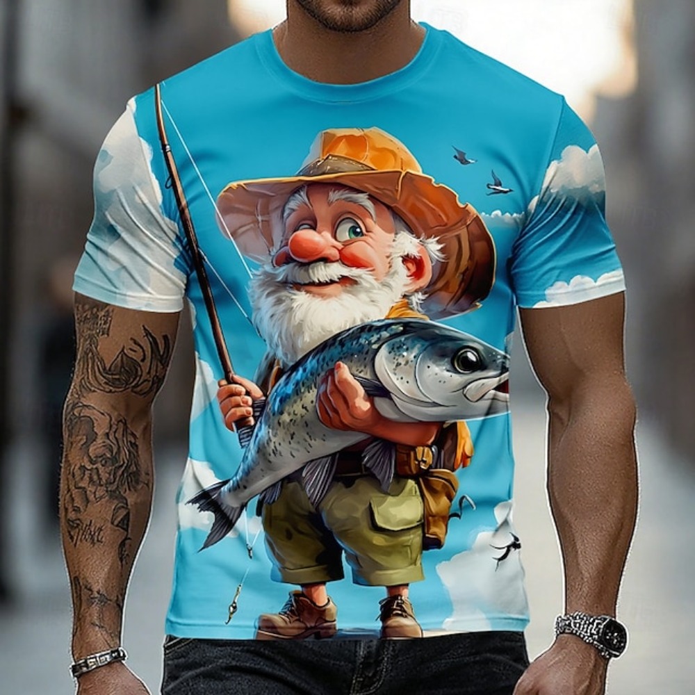 Fishing Equipment Kids - تي شيرت رجالي بطباعة ثلاثية الأبعاد
