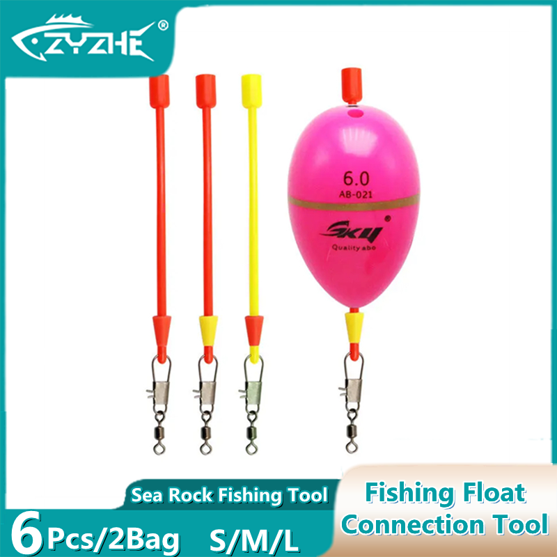 ZYZHE 6 قطع/2 كيس أداة توصيل ع - مراجعة Fishing Bobber Float وسعره