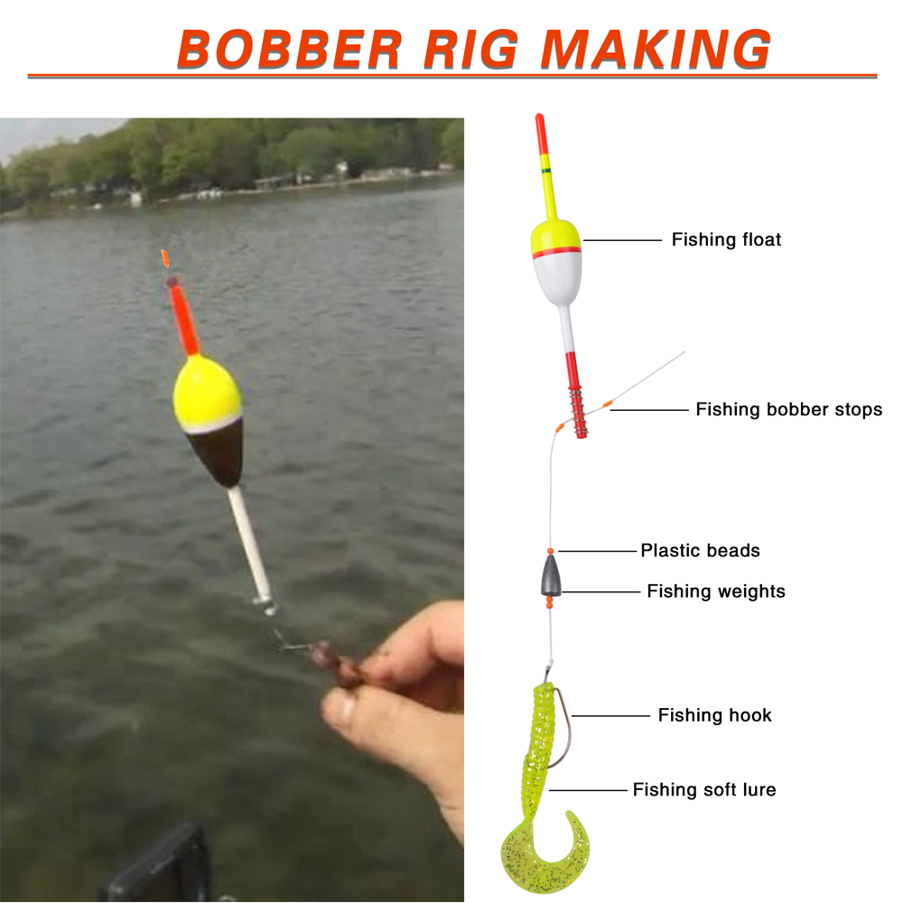 100 قطعة الصيد بوبر تعويم توقف - مراجعة Fishing Bobber Float وسعره