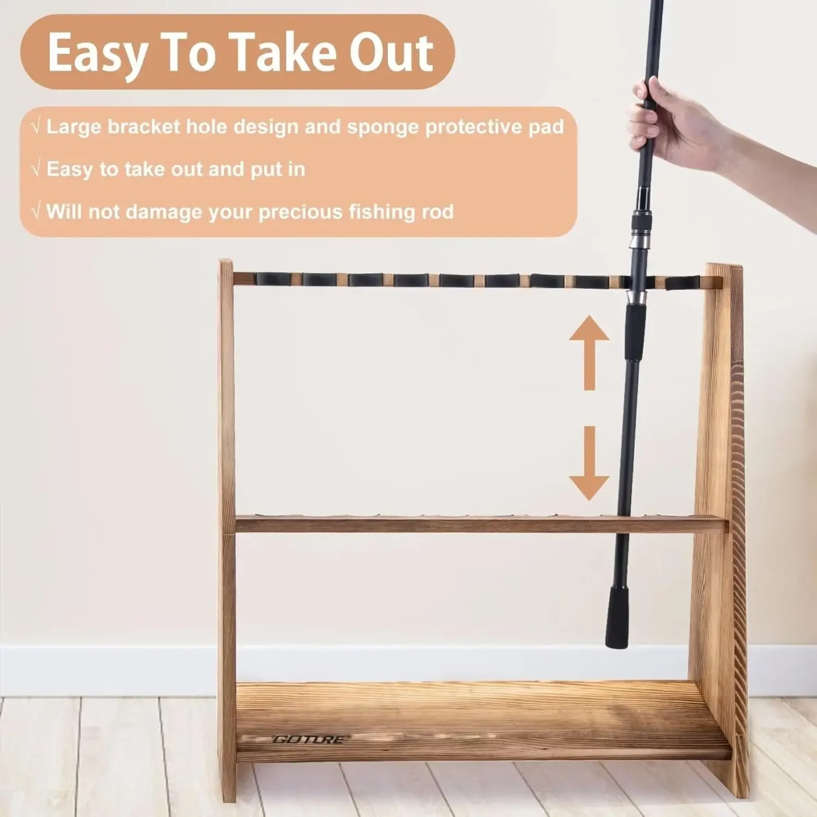 حامل قصبات صيد السمك من خشب ال - مراجعة Fishing Equipment Holder وسعره