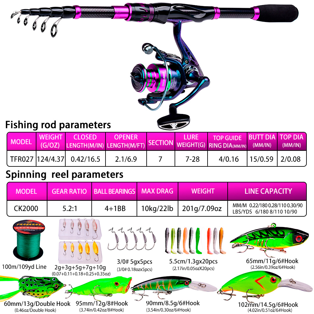 PROBEROS 2.1 متر baitcast/الغز - مراجعة Fishing Equipment Online وسعره